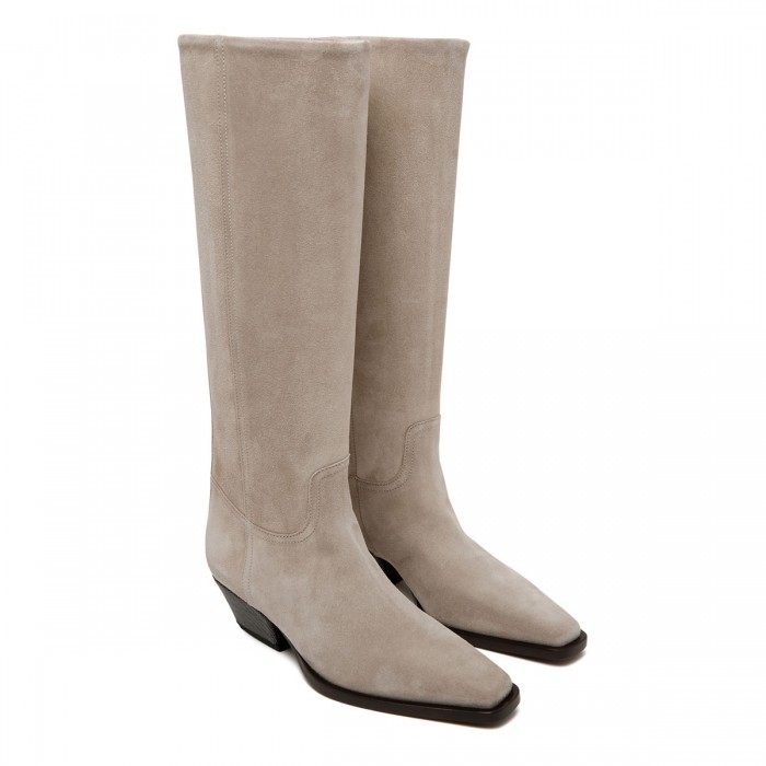 Suede boots with monili