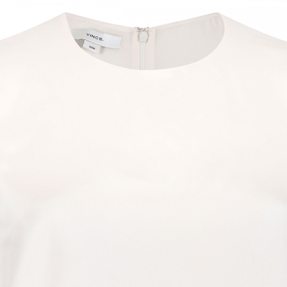 Asymmetric satin lace top