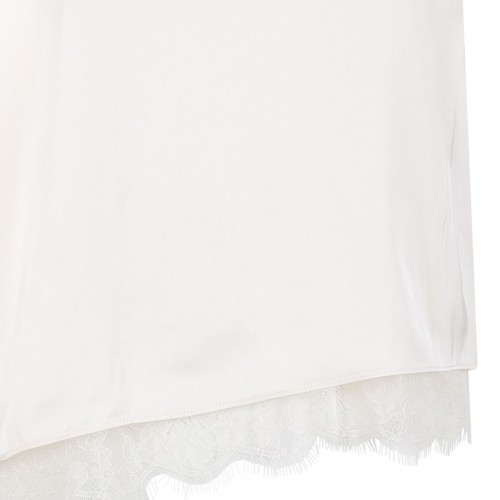 Asymmetric satin lace top 2