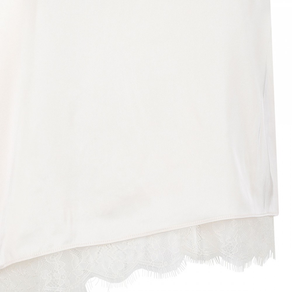 Asymmetric satin lace top