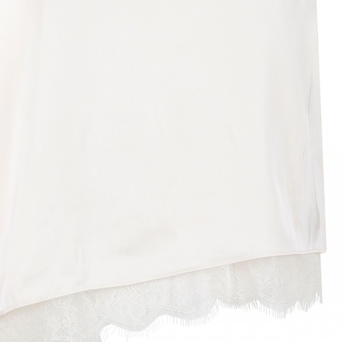 Asymmetric satin lace top