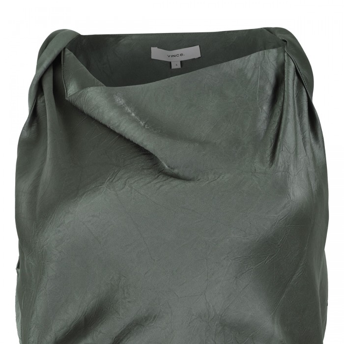 Satin twist-shoulder dress