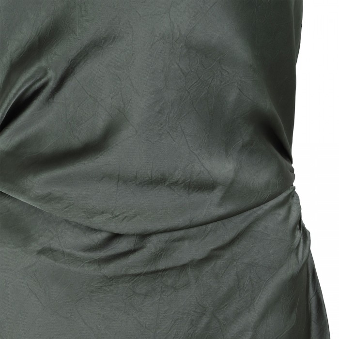 Satin twist-shoulder dress