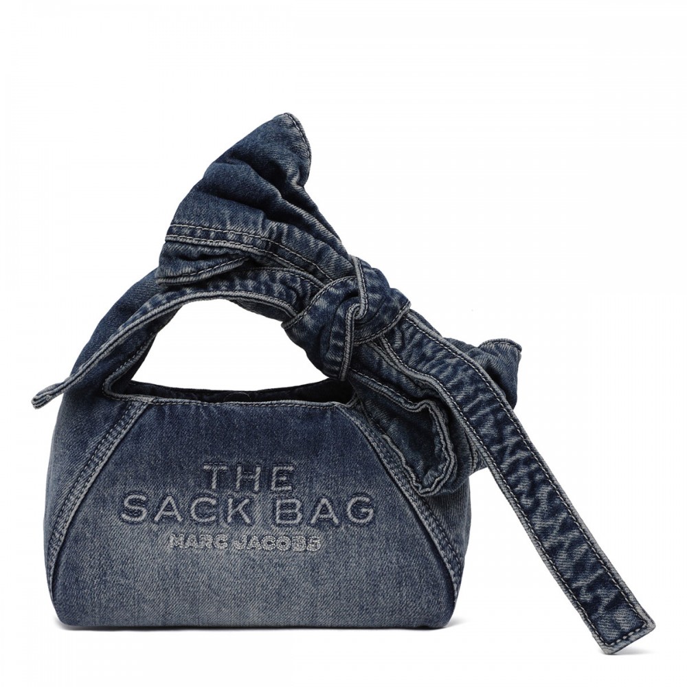 The Bow denim mini sack bag