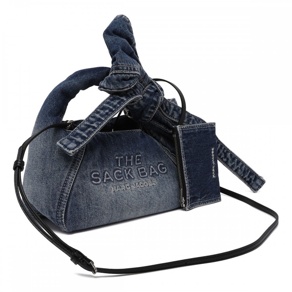 The Bow denim mini sack bag