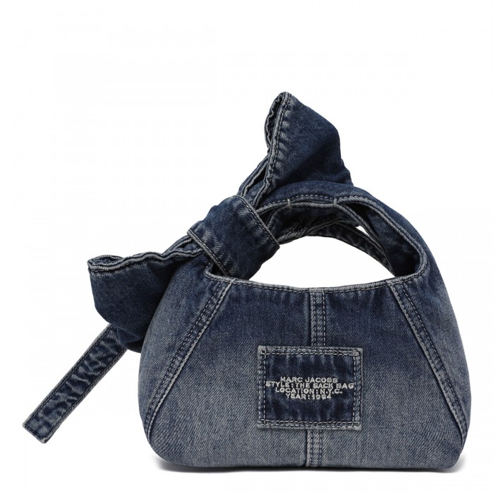 The Bow denim mini sack bag