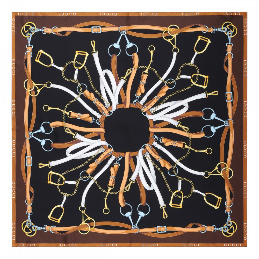 Interlocking G equestrian print carré