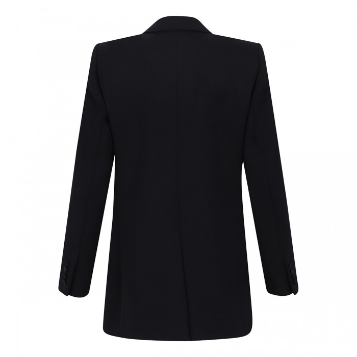 Black grain de poudre wool blazer