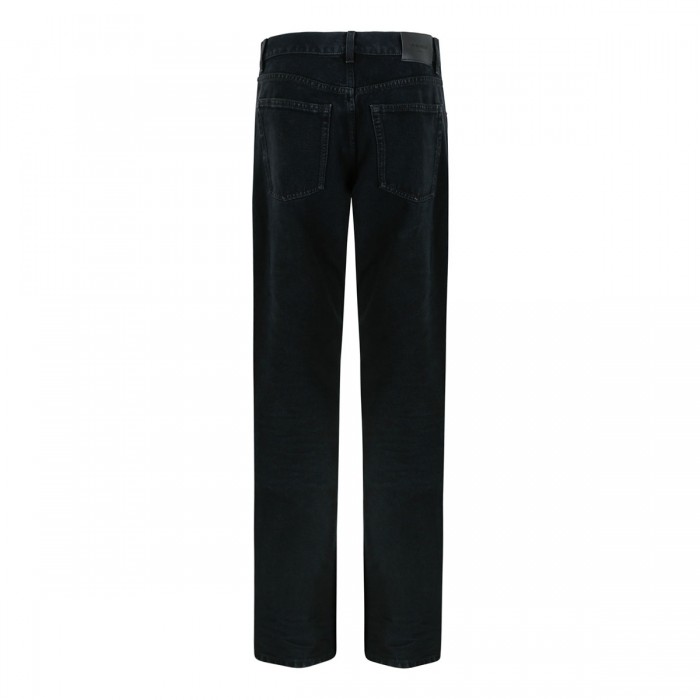 Black denim straight jeans