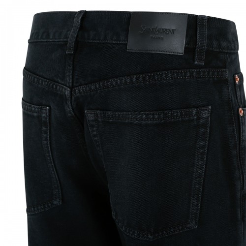 Black denim straight jeans 2