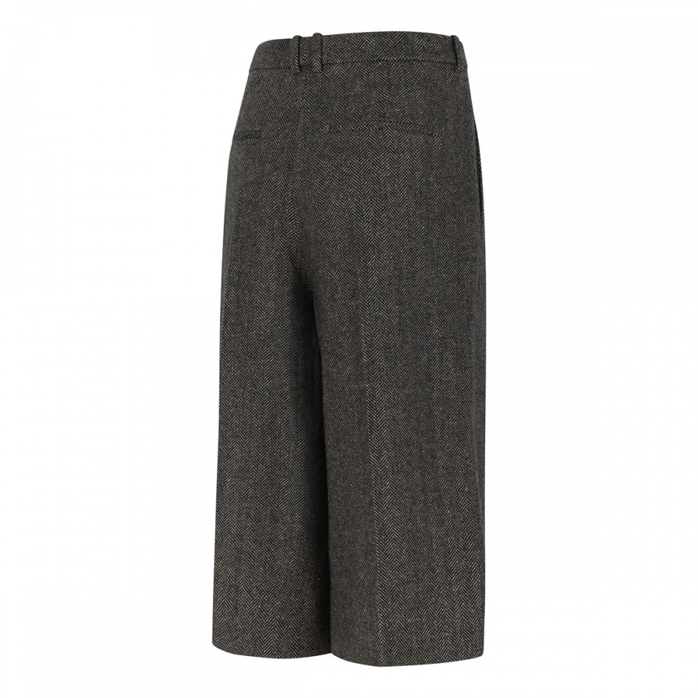 Herringbone wool culotte pants