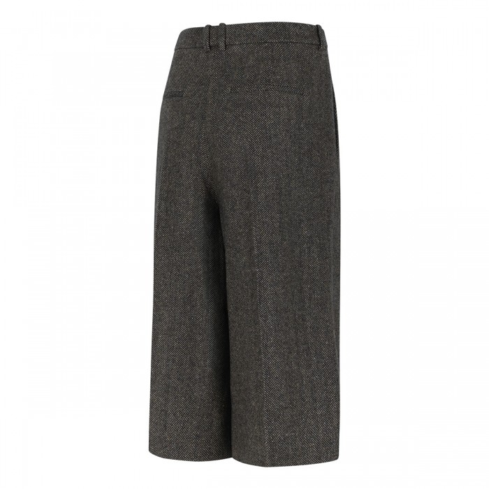 Herringbone wool culotte pants