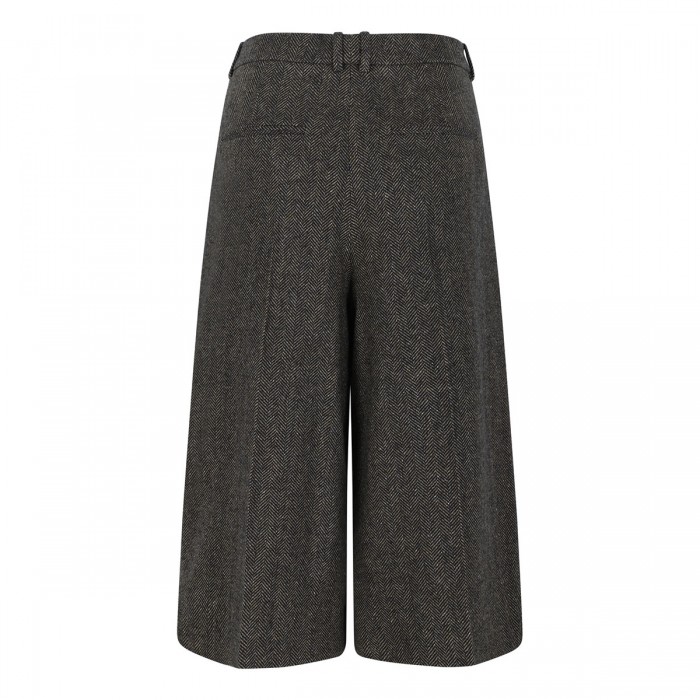 Herringbone wool culotte pants