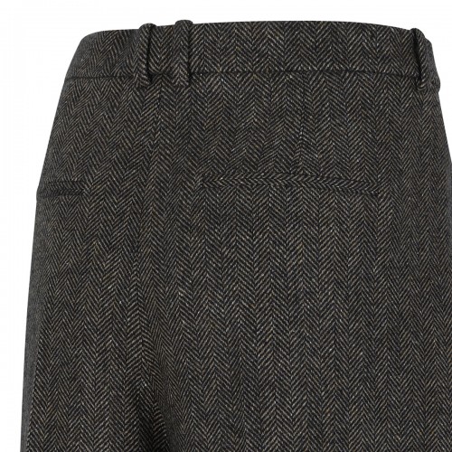 Herringbone wool culotte pants 2