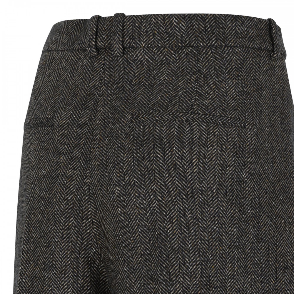 Herringbone wool culotte pants