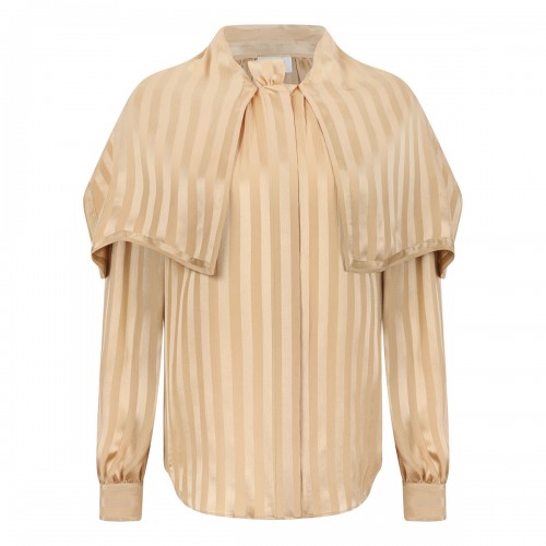Striped bow-tie blouse