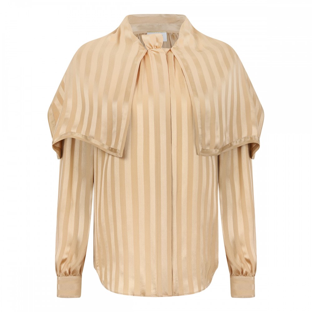 Striped bow-tie blouse