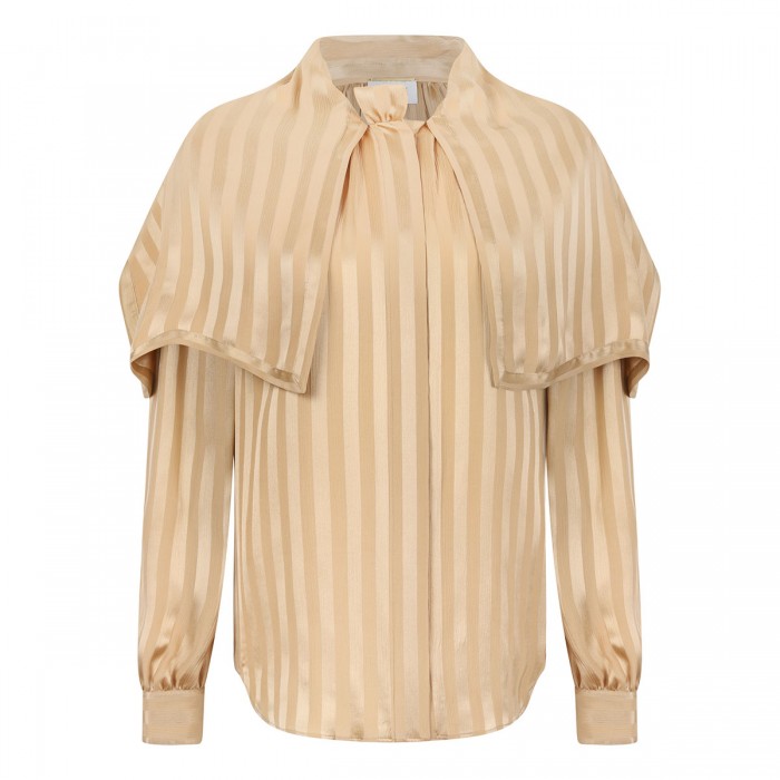 Striped bow-tie blouse