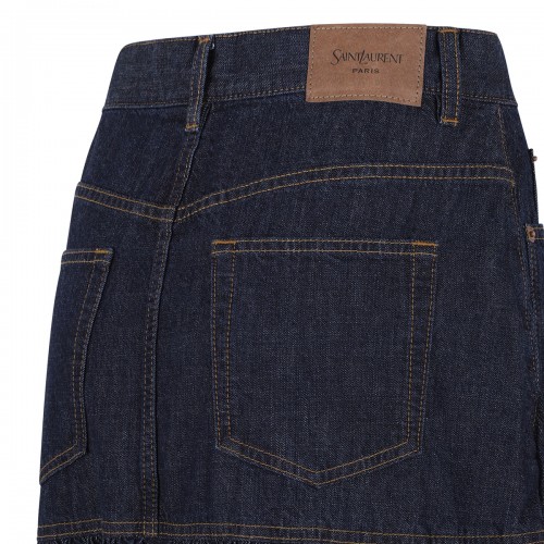 Denim long ruffled skirt 2