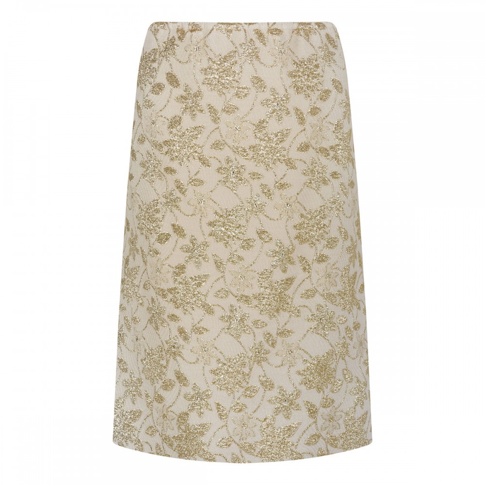Brocade midi skirt