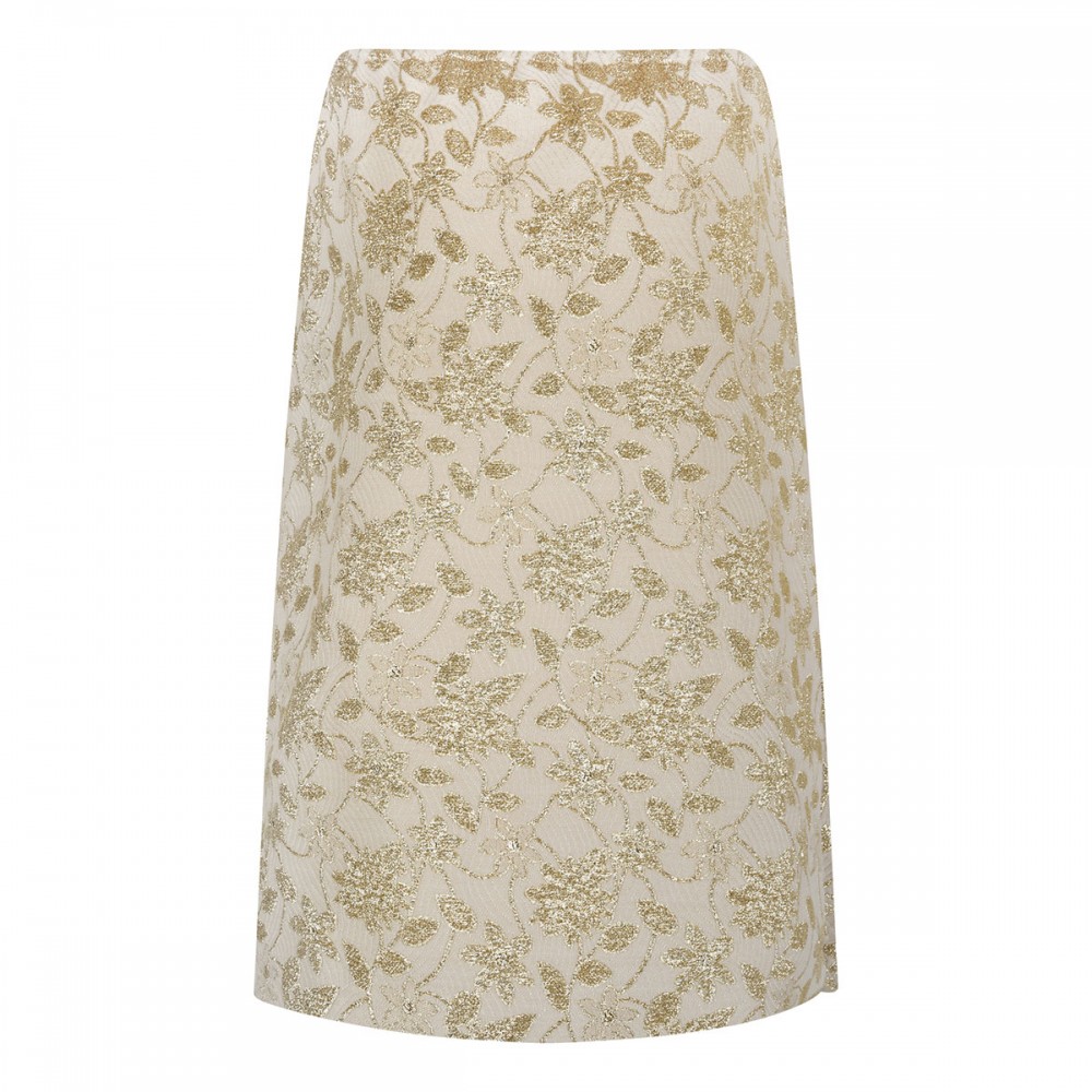 Brocade midi skirt