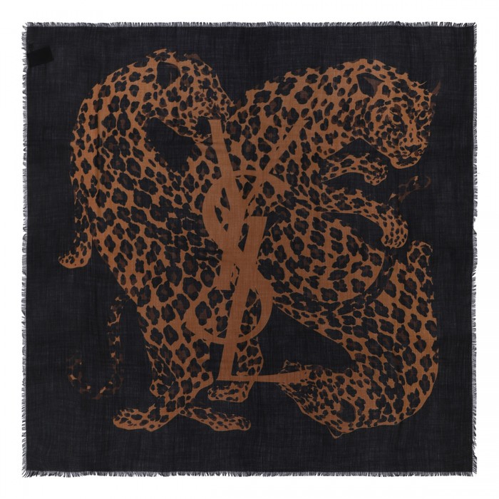Cassandre leopard square scarf