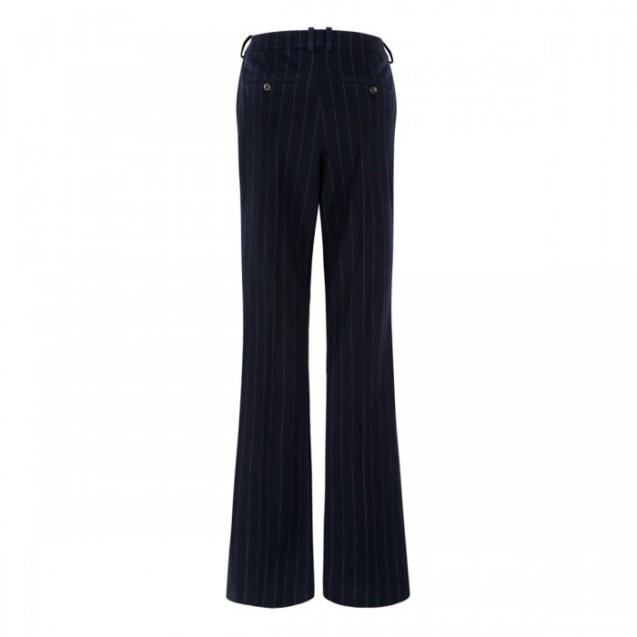 Pinstriped wool blend pants