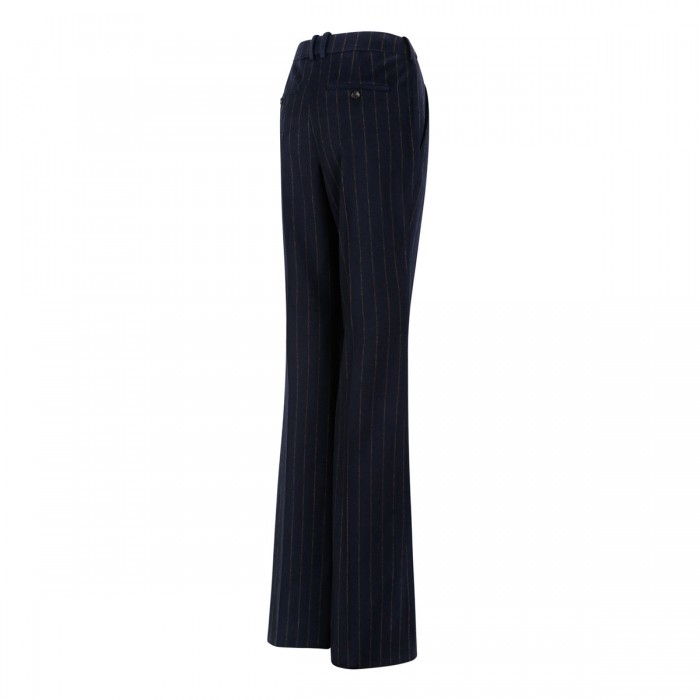 Pinstriped wool blend pants