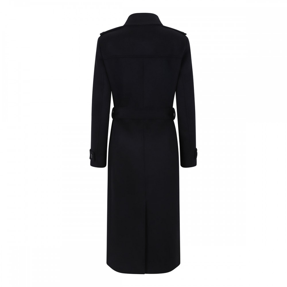 Deep black wool coat