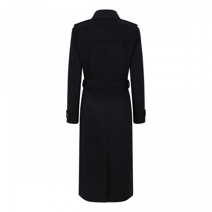 Deep black wool coat