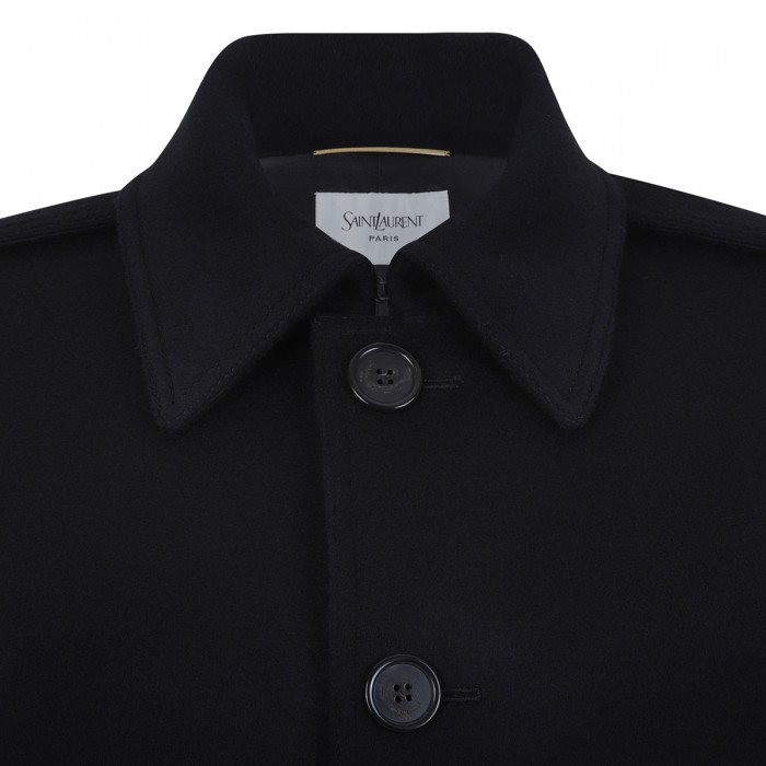 Deep black wool coat
