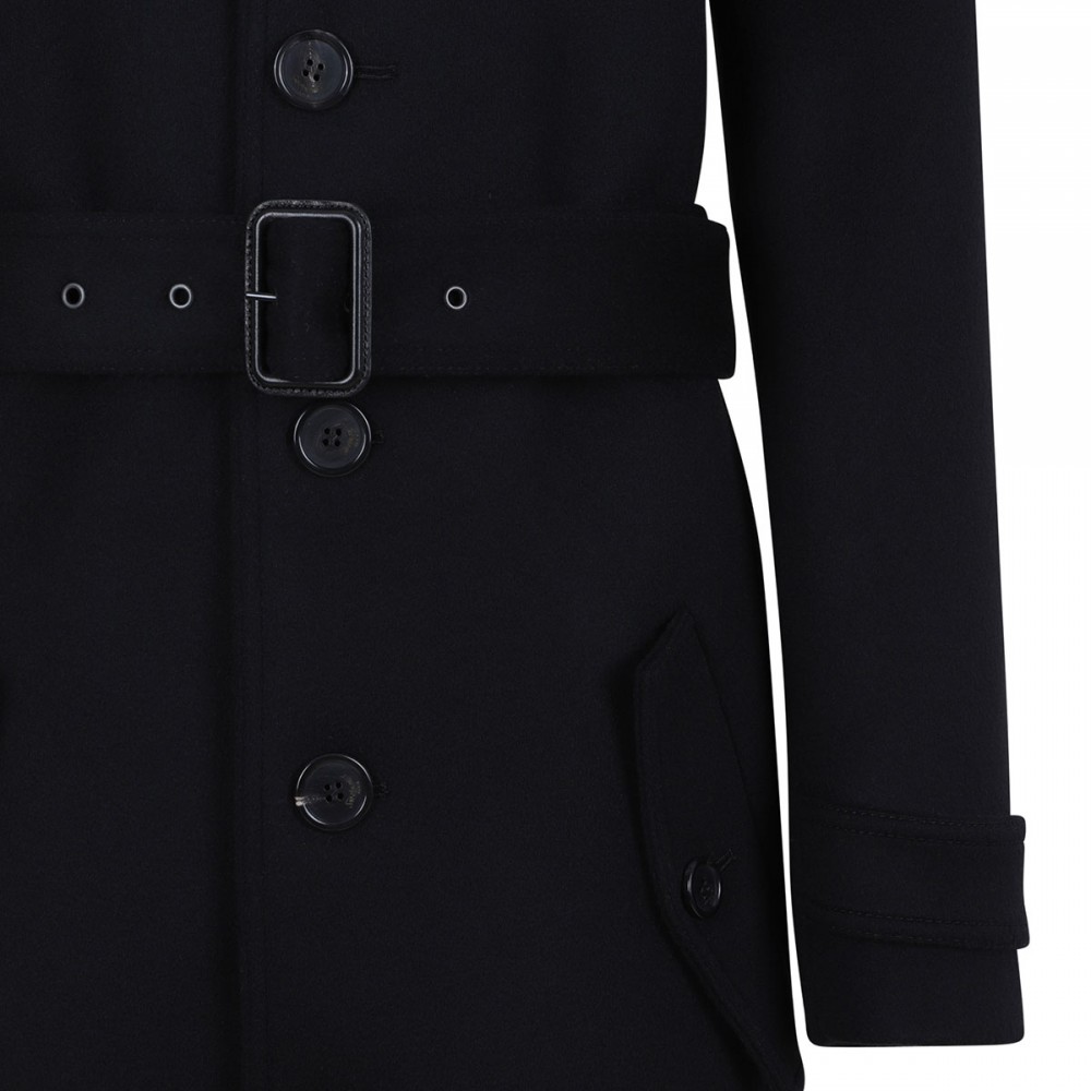 Deep black wool coat