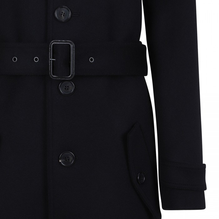 Deep black wool coat