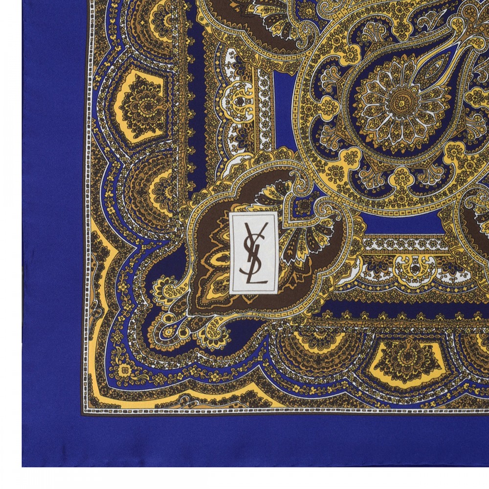 Paisley silk twill square scarf