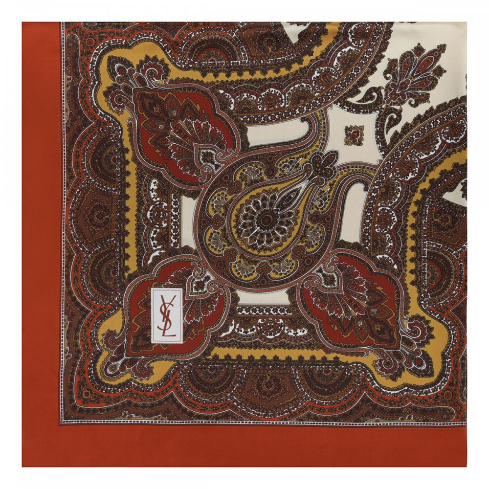 Paisley silk twill square scarf