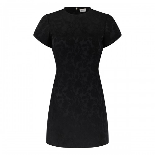 Black floral jacquard satin...