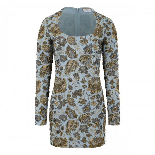 Stretch brocade mini dress