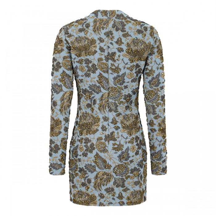 Stretch brocade mini dress
