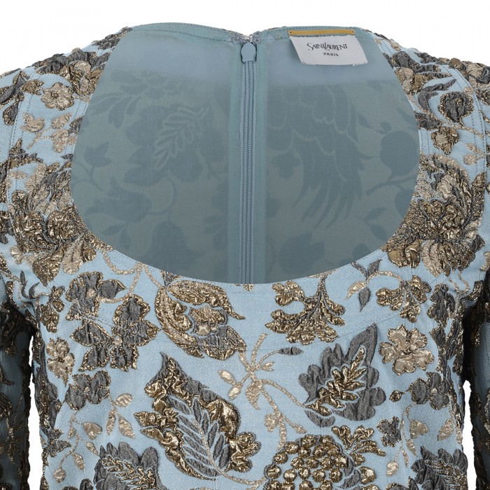 Stretch brocade mini dress