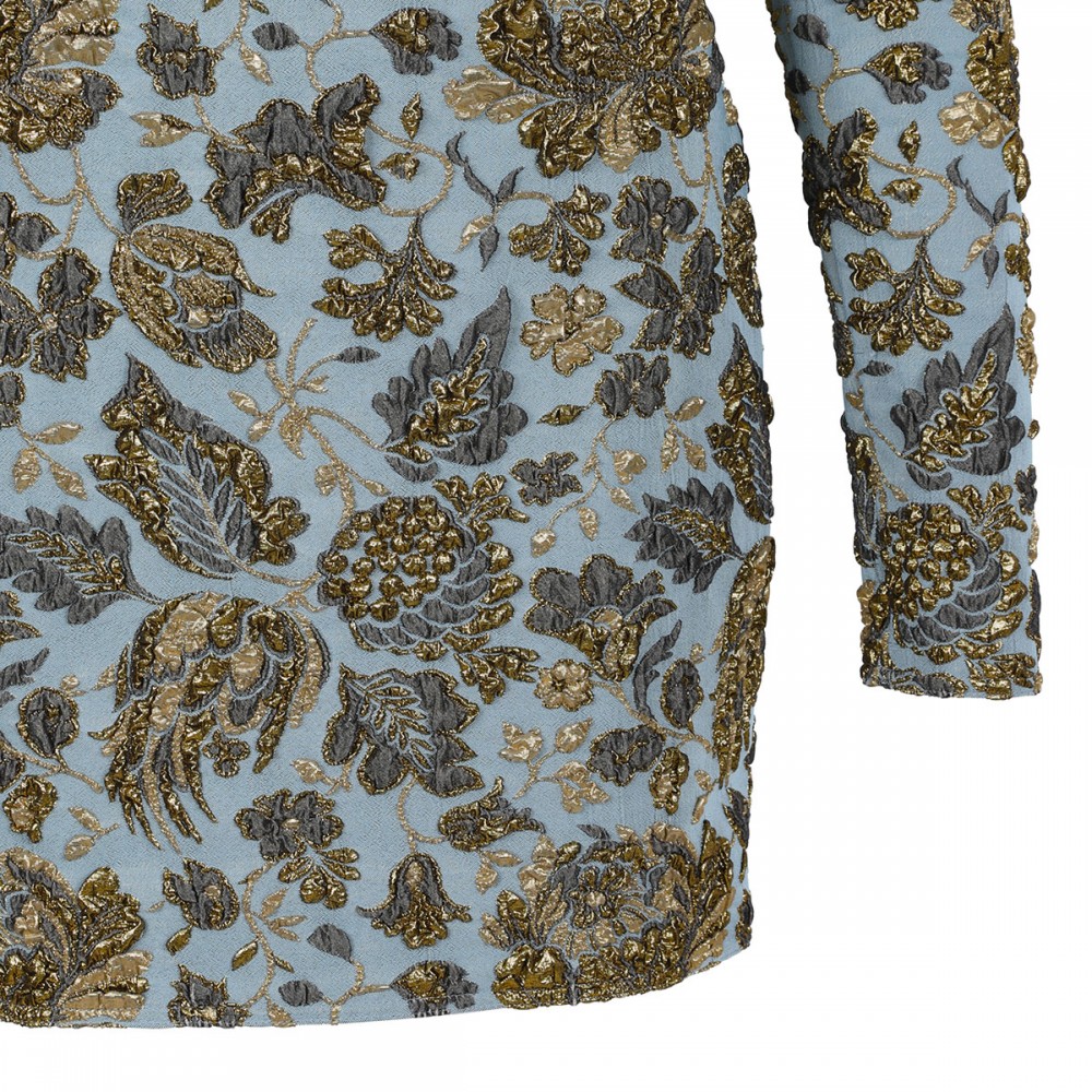 Stretch brocade mini dress