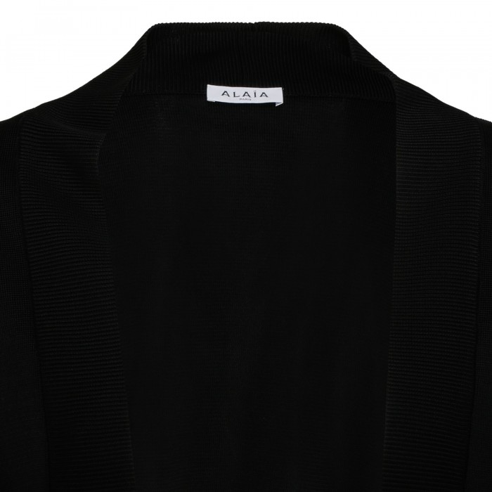 Black knit oversized cardigan