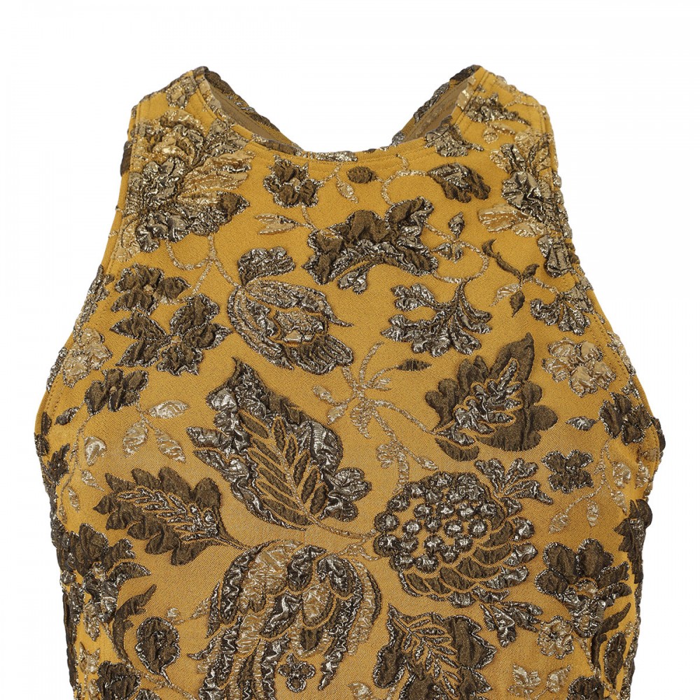 Stretch brocade mini dress