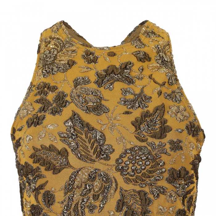 Stretch brocade mini dress