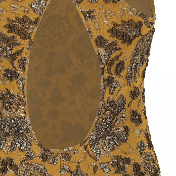 Stretch brocade mini dress
