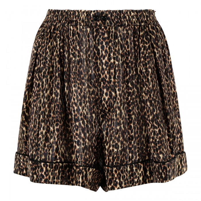 Lurex stripe silk georgette pajama shorts