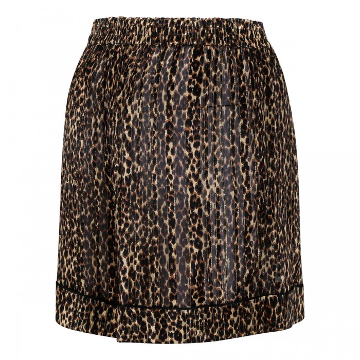 Lurex stripe silk georgette pajama shorts