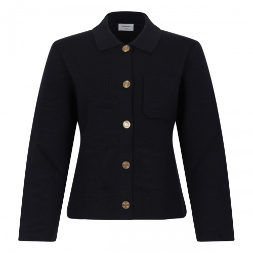 Wool polo cardigan