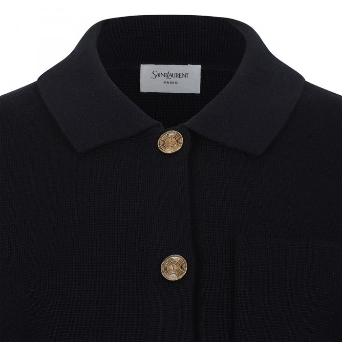 Wool polo cardigan