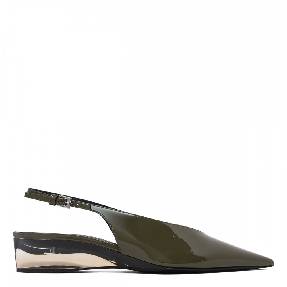 Invisible wedge slingbacks