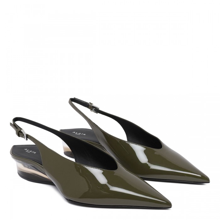Invisible wedge slingbacks